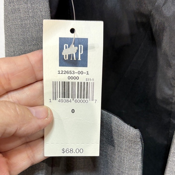 🪥 nwt 2000s vintage GAP Gray wool blend Backless with leather straps dress: - Picture 8 of 8